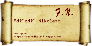 Főző Nikolett névjegykártya